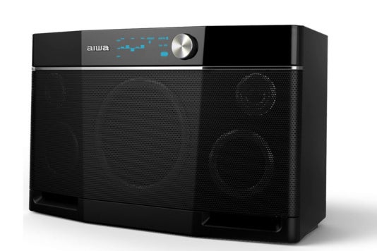 Aiwa Exos-9 Bluetooth speaker.